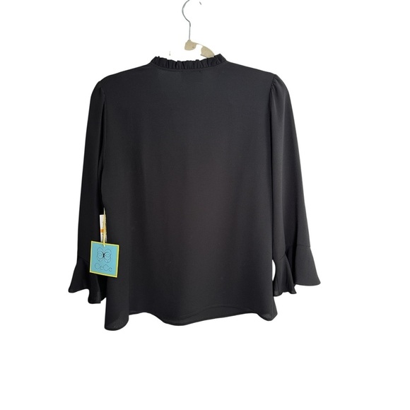 Cece Black Ruffled Women's Top - Picture 2 of 2